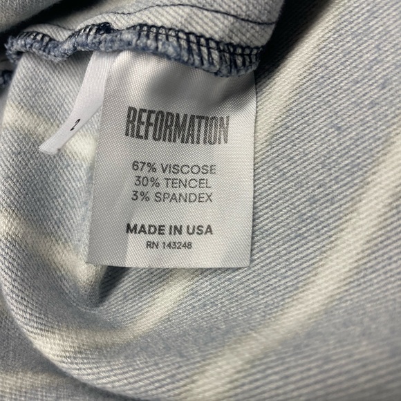 Reformation Marlon Navy and White Striped Cropped Pants Size 2 - Picture 10 of 11